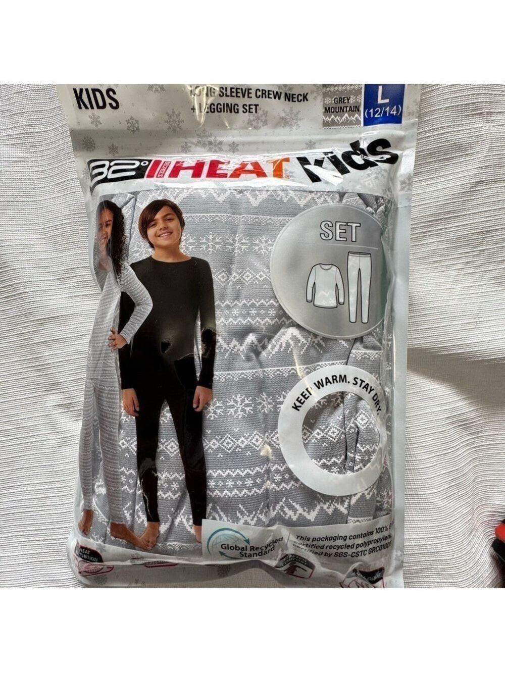 32 Degrees Kids Thermal Set in Gray unisex